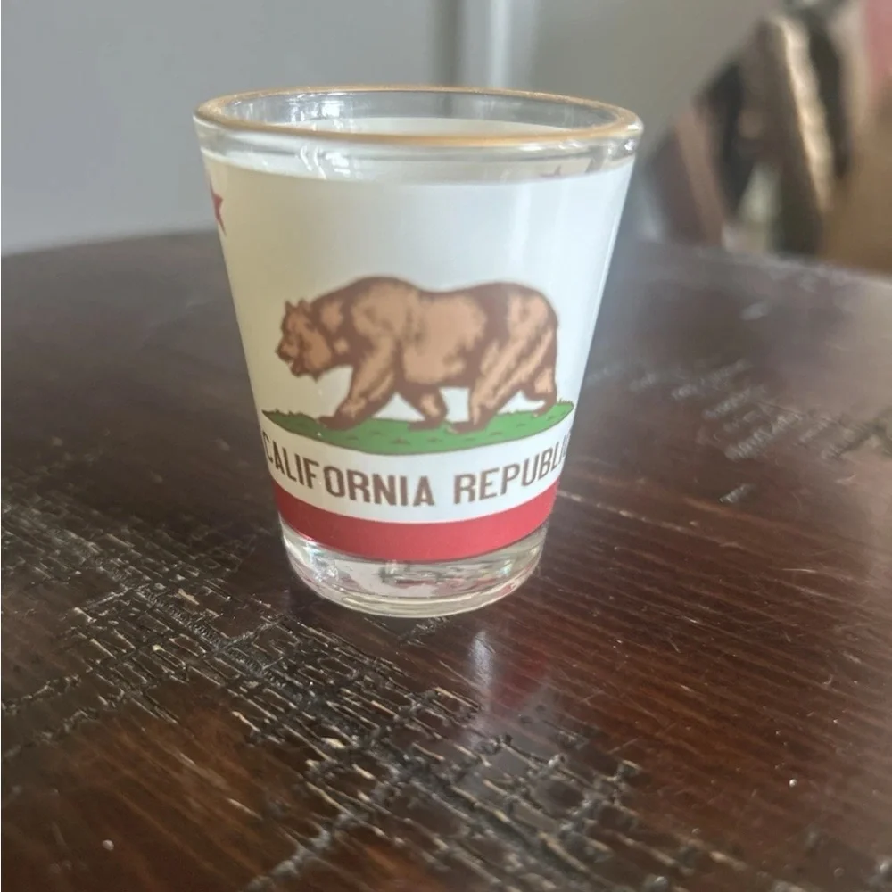 California Republic Bear Clear Shot Glass | State Souvenir Barware | New